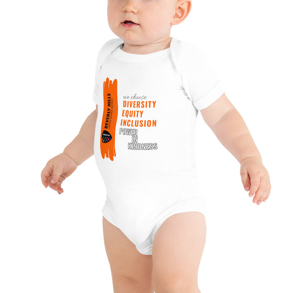 White Baby Onesie - National Bullying Prevention Month and Unity Day